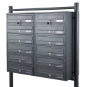 Skrzynka pocztowa lokatorska 2x6 (grafitowa) na 12 wrzutów stojąca
