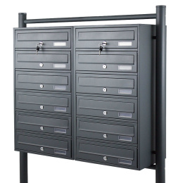 Skrzynka pocztowa lokatorska 2x6 (grafitowa) na 12 wrzutów stojąca