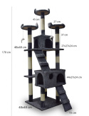 DUŻY STABILNY DRAPAK DOMEK ZABAWKA LEGOWISKO DLA KOTA KOTÓW SZARY 170cm