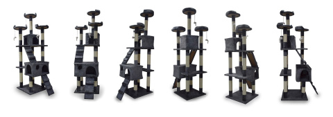 DUŻY STABILNY DRAPAK DOMEK ZABAWKA LEGOWISKO DLA KOTA KOTÓW SZARY 170cm DUŻY STABILNY DRAPAK DOMEK ZABAWKA LEGOWISKO DLA KOTA KOTÓW SZARY 170cm