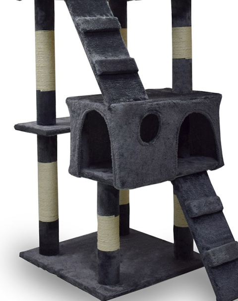 DUŻY STABILNY DRAPAK DOMEK ZABAWKA LEGOWISKO DLA KOTA KOTÓW SZARY 170cm DUŻY STABILNY DRAPAK DOMEK ZABAWKA LEGOWISKO DLA KOTA KOTÓW SZARY 170cm