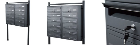 Skrzynka pocztowa lokatorska 2x6 (grafitowa) na 12 wrzutów stojąca