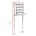Skrzynka pocztowa lokatorska stalowa 4 wrzuty
