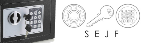 Sejf elektroniczny mini (czarny) na szyfr i kluczyki Sejf elektroniczny mini (czarny) na szyfr i kluczyki