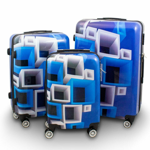 Walizki set blueiwhite Walizki set blueiwhite