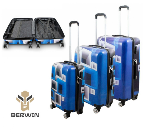 Walizki set blueiwhite Walizki set blueiwhite
