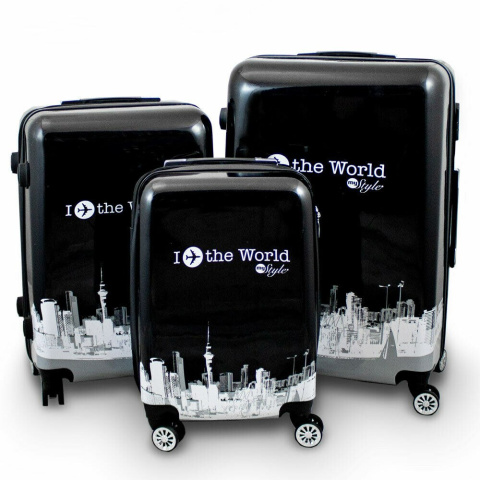Walizki set Fly the World czarne Walizki set Fly the World czarne