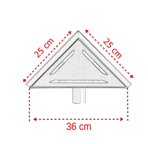 Odpływ trójkątny Ściek wodny 25x25x36 Odpływ trójkątny Ściek wodny 25x25x36