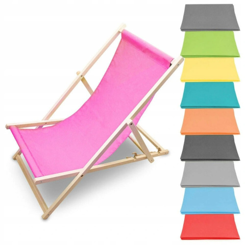 LEŻAK PLAŻOWY OGRODOWY DREWNIANY SKŁADANY REGULOWANY RÓŻOWY LEŻAK PLAŻOWY OGRODOWY DREWNIANY SKŁADANY REGULOWANY RÓŻOWY