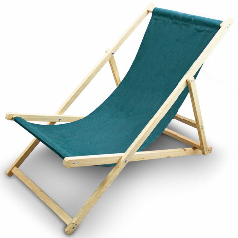 LEŻAK PLAŻOWY OGRODOWY DREWNIANY SKŁADANY REGULOWANY ZIELONY LEŻAK PLAŻOWY OGRODOWY DREWNIANY SKŁADANY REGULOWANY ZIELONY