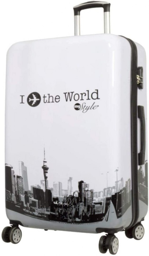 Walizki set Fly the world białe Walizki set Fly the world białe