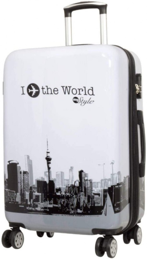 Walizki set Fly the world białe Walizki set Fly the world białe