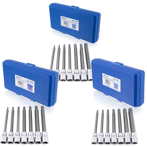 ZESTAW DŁUGICH NASADEK 3/8" HEX, SPLINE XZN I TORX 110MM 21 ELEMENTÓW ZESTAW DŁUGICH NASADEK 3/8" HEX, SPLINE XZN I TORX 110MM 21 ELEMENTÓW