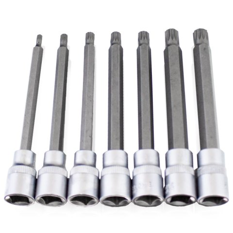 ZESTAW DŁUGICH NASADEK SPLINE XZN 3/8" M4-M10 110MM ZESTAW DŁUGICH NASADEK SPLINE XZN 3/8" M4-M10 110MM