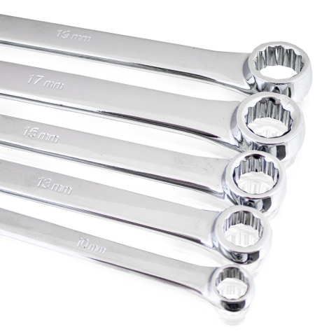 Zestaw długich Kluczy Oczkowych 233-410mm 8-19mm 5 Elementów Zestaw długich Kluczy Oczkowych 233-410mm 8-19mm 5 Elementów