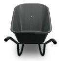 Taczka Ogrodowa/Budowlana Jednokołowa 100L 250kg Misa PVC CZARNA Koło PU Żółte