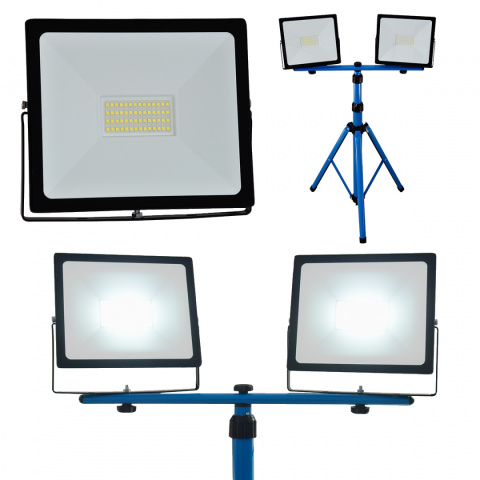 Lampa LED naświetlacz 2x50W na statywie budowlana Lampa LED naświetlacz 2x50W na statywie budowlana