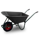 Taczka Ogrodowa/Budowlana Jednokołowa 100L 250kg Misa PVC CZARNA Czarne koło PU