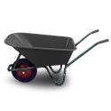 Taczka Ogrodowa/Budowlana Jednokołowa 100L 250kg Misa PVC CZARNA Czarne koło PU