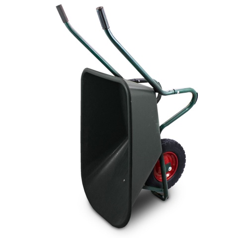 Taczka Ogrodowa/Budowlana Jednokołowa 100L 250kg Misa PVC CZARNA Czarne koło PU