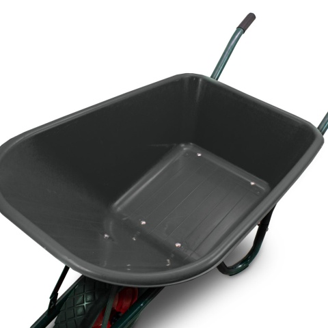 Taczka Ogrodowa/Budowlana Jednokołowa 100L 250kg Misa PVC CZARNA Czarne koło PU
