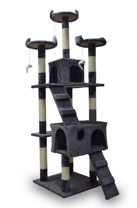 DUŻY STABILNY DRAPAK DOMEK ZABAWKA LEGOWISKO DLA KOTA KOTÓW SZARY 170cm DUŻY STABILNY DRAPAK DOMEK ZABAWKA LEGOWISKO DLA KOTA KOTÓW SZARY 170cm
