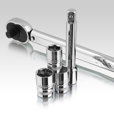 Klucz dynamometryczny z grzechotką 1/2" + nasadki 17 19 21mm Klucz dynamometryczny z grzechotką 1/2" + nasadki 17 19 21mm