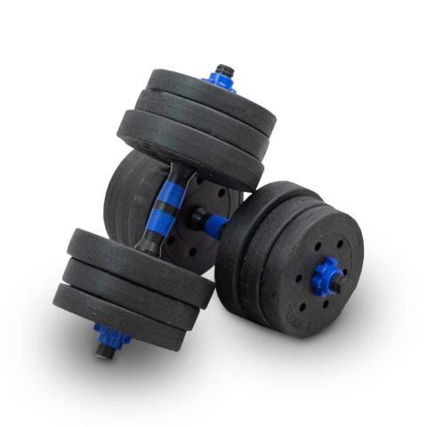 Zestaw hantli ciężarków 2w1 20kg ze sztangą hantle hantelki ciężarki