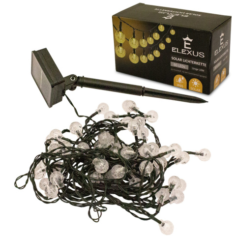 Lampki solarne światełka łańcuch 60 LED 10m Lampki solarne światełka łańcuch 60 LED 10m