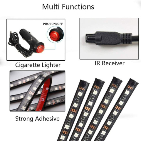 Oświetlenie do samochodu 4x LED taśma RGB Oświetlenie do samochodu 4x LED taśma RGB