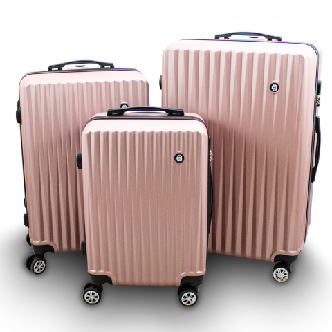 Zestaw 3 walizek podróżnych BARUT rosegold Zestaw 3 walizek podróżnych BARUT rosegold