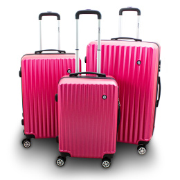 Zestaw 3 walizek podróżnych BARUT malinowe