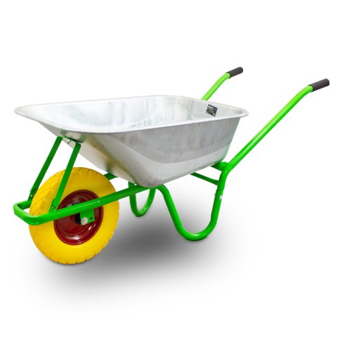 Taczka Ogrodowa/Budowlana Jednokołowa PU 100L 250kg Misa PVC Żólte Koło Taczka Ogrodowa/Budowlana Jednokołowa PU 100L 250kg Misa PVC Żólte Koło