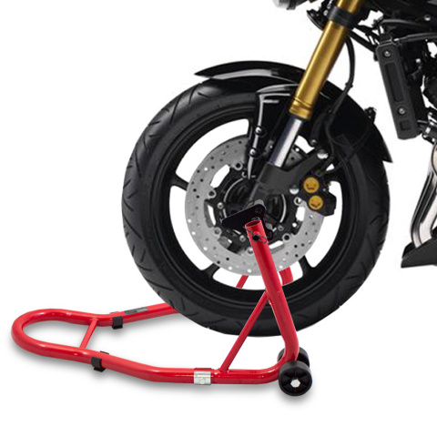 Stojak do motocykla motoru na przednie koło czerwony Stojak do motocykla motoru na przednie koło czerwony