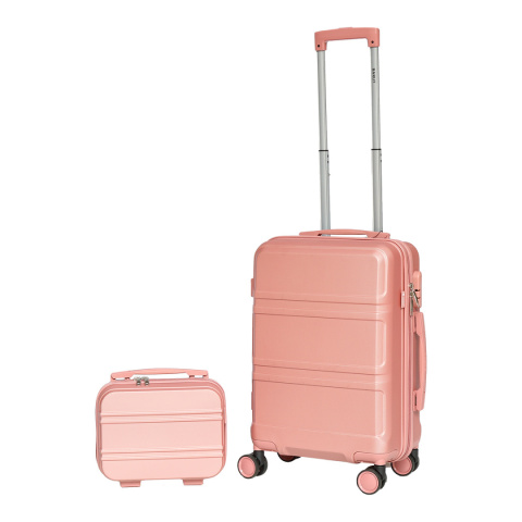 Walizki podróżne samolotowe kabinowa + kuferek rosegold Walizki podróżne samolotowe kabinowa + kuferek rosegold