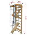 Drabinka gimnastyczna kącik zabaw huśtawka zjeżdżalnia lina 220cm