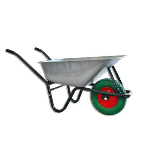 Taczka ogrodowa z zielonym kołem PU do 250kg 100l Taczka ogrodowa z zielonym kołem PU do 250kg 100l