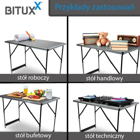 Stół wielofunkcyjny kempingowy składany regulowany 100x60cm 3 sztuki Stół wielofunkcyjny kempingowy składany regulowany 100x60cm 3 sztuki