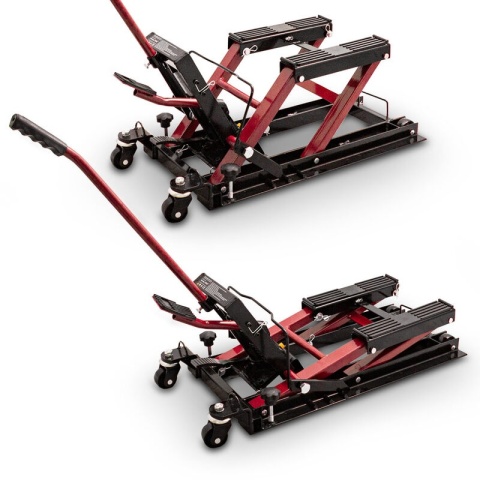 Podnośnik motocyklowy podnośnik hydrauliczny platforma 680kg czerwony Podnośnik motocyklowy podnośnik hydrauliczny platforma 680kg czerwony