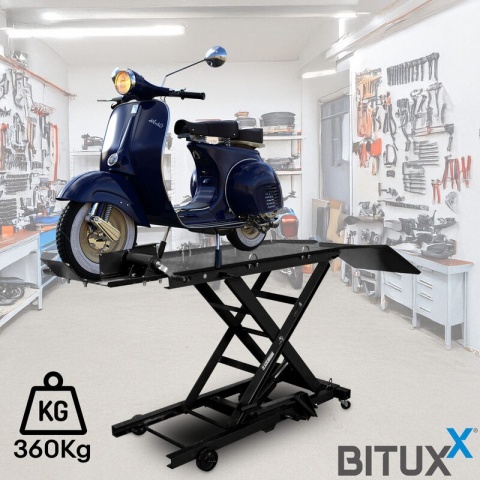 Podnośnik nożycowy hydrauliczny platforma serwisowa do 360kg czarny Podnośnik nożycowy hydrauliczny platforma serwisowa do 360kg czarny