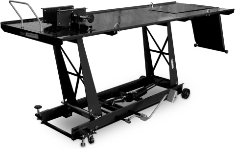 Podnośnik nożycowy hydrauliczny platforma serwisowa do motocykli 460kg czarny Podnośnik nożycowy hydrauliczny platforma serwisowa do motocykli 460kg czarny