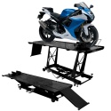 Podnośnik nożycowy hydrauliczny platforma serwisowa do motocykli 460kg czarny Podnośnik nożycowy hydrauliczny platforma serwisowa do motocykli 460kg czarny