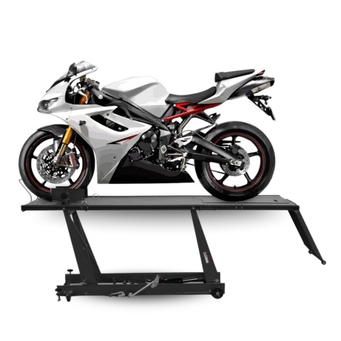 Podnośnik nożycowy hydrauliczny platforma serwisowa do motocykli 460kg czarny Podnośnik nożycowy hydrauliczny platforma serwisowa do motocykli 460kg czarny