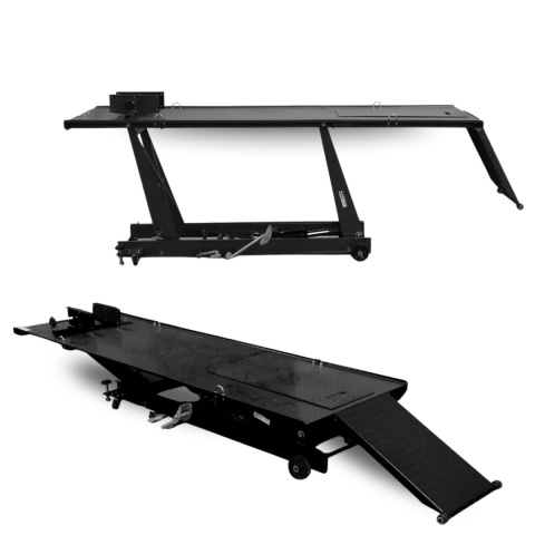 Podnośnik nożycowy hydrauliczny platforma serwisowa do motocykli 460kg czarny Podnośnik nożycowy hydrauliczny platforma serwisowa do motocykli 460kg czarny