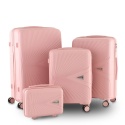 Zestaw 4 Walizek BERWIN ABS – Matowy Róż | XL, L, M + Kuferek, lekkie i odporne