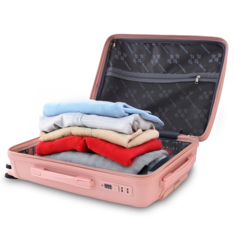 Zestaw 4 Walizek BERWIN ABS – Matowy Róż | XL, L, M + Kuferek, lekkie i odporne