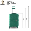 Zestaw 4 Walizek BERWIN ABS – Morska Bryza (Turkus / Morski) | XL, L, M + Kuferek