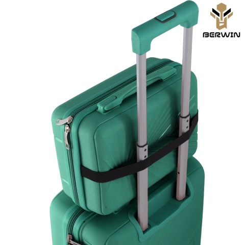 Zestaw 4 Walizek BERWIN ABS – Morska Bryza (Turkus / Morski) | XL, L, M + Kuferek