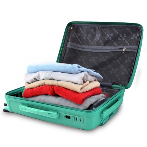 Zestaw 4 Walizek BERWIN ABS – Morska Bryza (Turkus / Morski) | XL, L, M + Kuferek