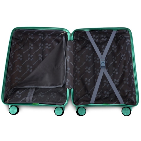 Zestaw 4 Walizek BERWIN ABS – Morska Bryza (Turkus / Morski) | XL, L, M + Kuferek